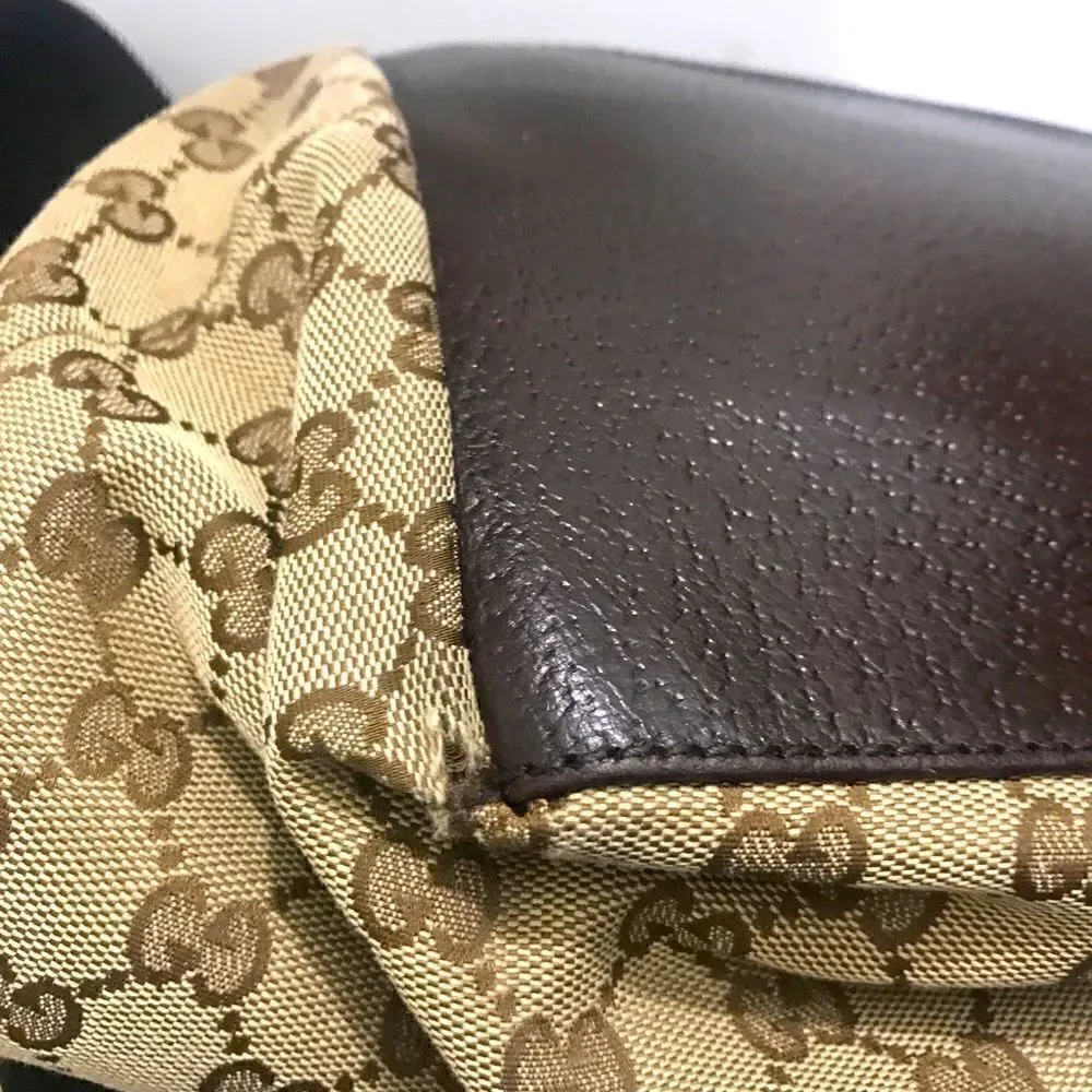 Gucci Gg canvas tote with web straps